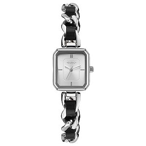 Relógio Euro Prata e Couro Eu2035zbl/5k