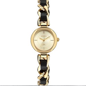 Relógio Euro Feminino Dourado Couro Eu2035zbk/5d