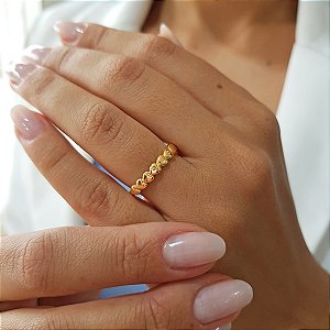 Anel Aparador Corações Ouro 18k