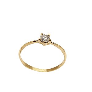 Anel Solitário Ouro 18k com Moissanite
