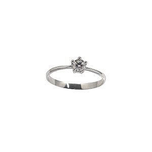 Anel Solitário Ouro Branco 18k Moissanite