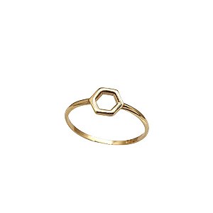 Anel Falange Hexagonal Ouro 18k