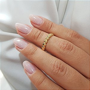 Anel Corações Falange Ouro 18k