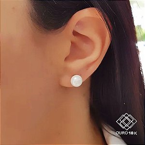 Brinco Pérola em Ouro 18k - 8mm