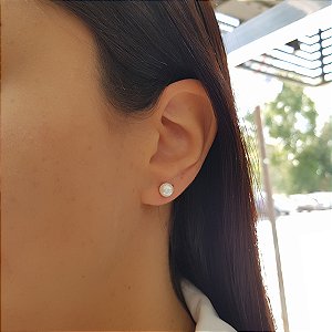 Brinco Pérola em Ouro 18k - 6mm