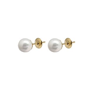 Brinco Pérola em Ouro 18k - 6mm