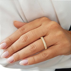 Anel Aparador em Ouro 18k e Zircônias