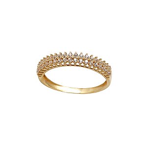 Anel Aparador em Ouro 18k e Zircônias