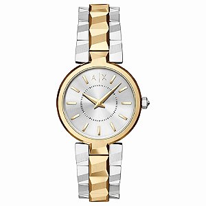 Relógio Armani Exchange Bicolor Feminino Ax4406b1 S1sx