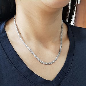 Gargantilha Trançada em Prata 925 - 45cm