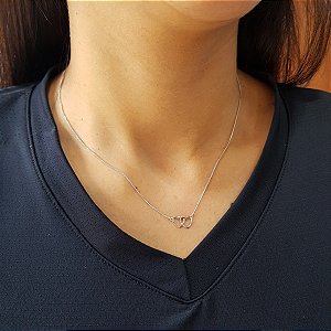 Gargantilha Corações em Prata 925