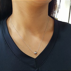 Gargantilha Esfera em Prata 925