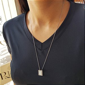 Escapulário Nossa Senhora Aparecida Madrepérola em Prata 925