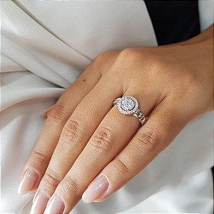 Anel Solitário Elos em Prata 925