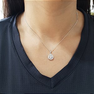 Gargantilha Ponto de Luz em Prata 925 e Zircônias