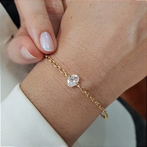 Pulseira em Ouro 18k com Zircônia