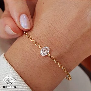 Pulseira em Ouro 18k com Zircônia