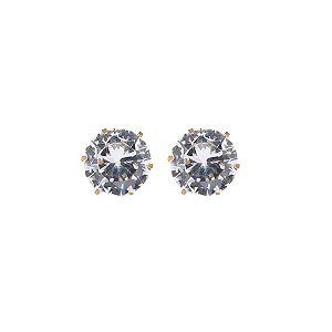 Brinco Ponto de Luz 9mm Ouro 18k Zircônia
