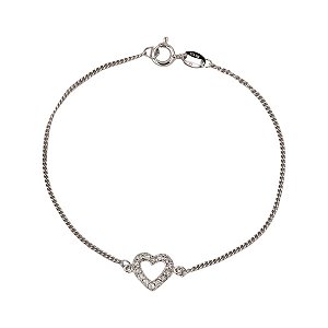 Pulseira Coração Prata 925 Zircônias