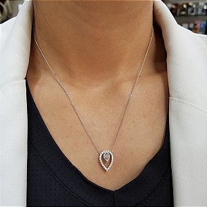 Kit Cordão e Pingente Gota em Prata 925