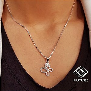 Kit Cordão e Pingente Borboleta em Prata 925