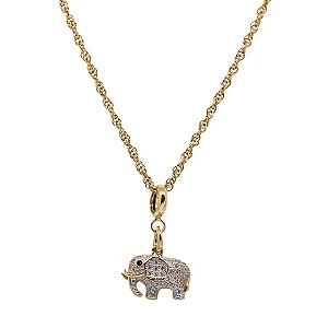 Kit Cordão Ouro 18k e Pingente Elefante em Ouro 18k