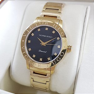 Relógio Victor Hugo Diamond Sapphire Crystal Vfgss0001 G1kx