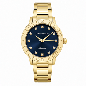 Relógio Victor Hugo Diamond Sapphire Crystal Vfgss0001 G1kx