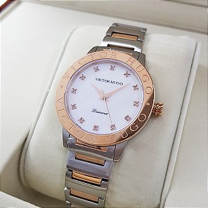 Relógio Victor Hugo Diamond Sapphire Crystal Vftss0001 B1sr