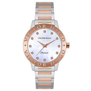 Relógio Victor Hugo Diamond Sapphire Crystal Vftss0001 B1sr