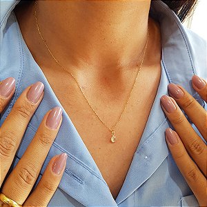 Kit Cordão e Pingente Ponto de Luz em Ouro 18k