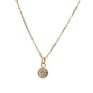 Kit Cordão e Pingente Ponto de Luz em Ouro 18k