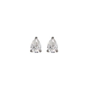 Brinco Ponto de Luz em Prata 925 e Moissanite