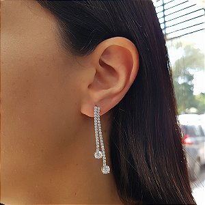 Brinco Riviera em Prata 925 e Zircônias