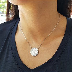 Gargantilha Medalha São Bento Prata 925