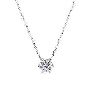Gargantilha Ponto de Luz em Prata 925 e Moissanite