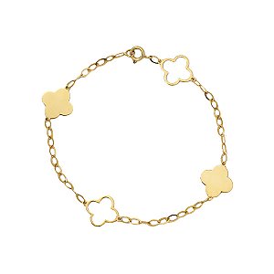 Pulseira Elos Trevo Ouro 18k