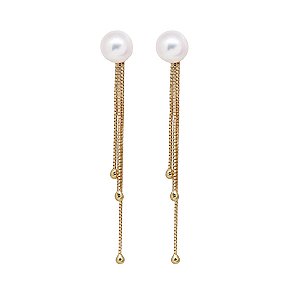 Brinco Franja em Ouro 18k e Pérolas