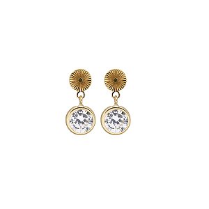 Brinco Ponto de Luz Raiado em Ouro 18k