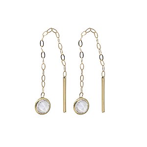 Brinco Fio Ponto de Luz em Ouro 18k