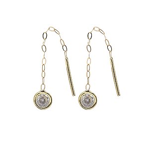 Brinco Fio Ponto de Luz em Ouro 18k