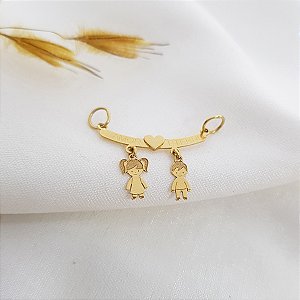 Pingente Amor Eterno Menino e Menina Ouro 18k