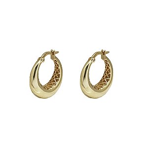 Brinco Bold Filigrana em Ouro 18k