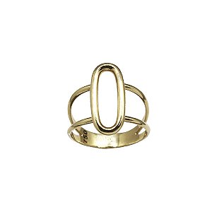 Anel Oval Vazado Ouro 18k