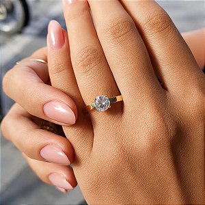 Anel Solitário Ouro 18k - Diamante Laboratório 1 Quilate