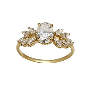 Anel Solitário em Ouro 18k com Moissanite