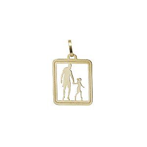 Pingente Pai e Filha em Ouro 18k