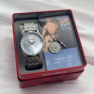 Kit Relógio Mondaine Salmo 33 Feminino Prata 99748l0mkne3k1