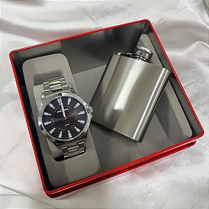 Kit Relógio Mondaine Masculino Prata 83517g0mvne2k2