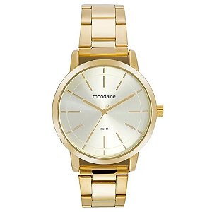 Kit Relógio Mondaine Feminino Dourado 99718lpmvde1k2